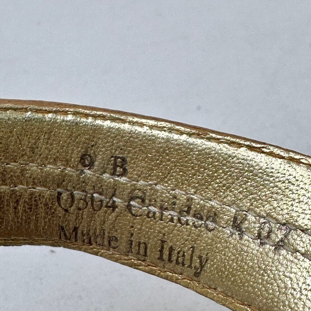 Vintage Coach Leather Kitten Heel Thong Sandal with Amber Medallion Women's Sz 9 - Picture 9 of 10